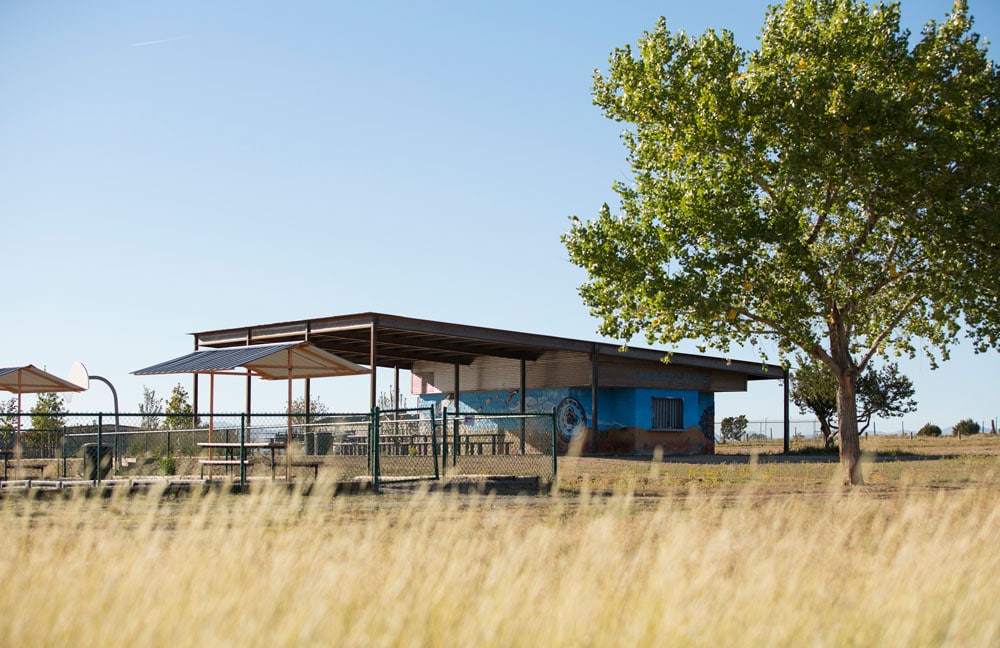 Shade structure and picnic area at Romero Park