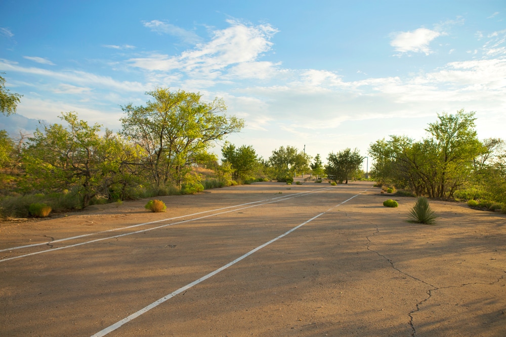 Rockwind trail over existing base remnants