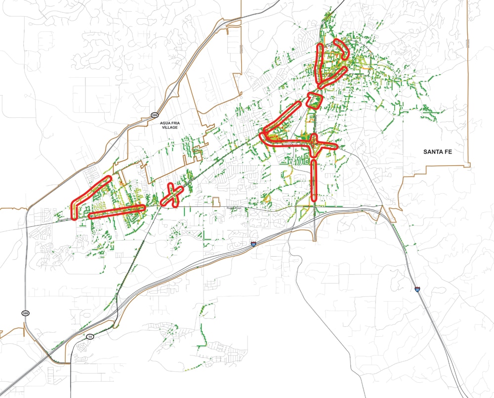 Pedestrian Master Plan heat map