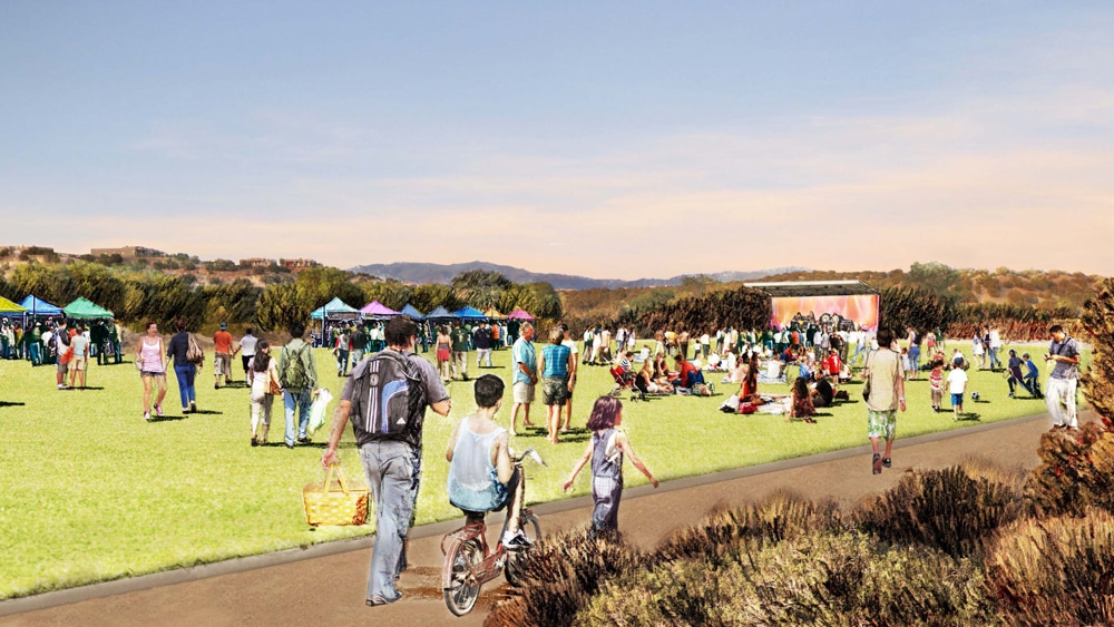 Festival lawn, multi-use event space